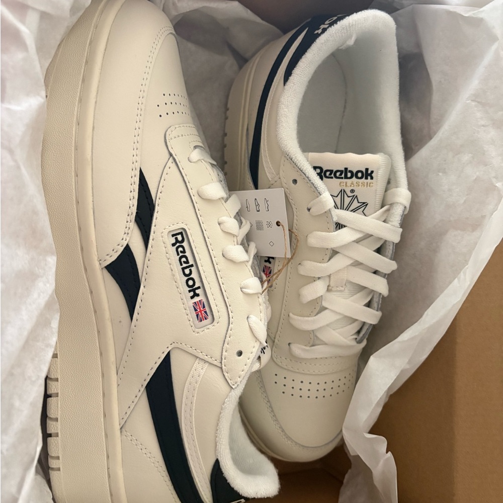 Reebok Classic Leather Sneakers in Off-White and Black
